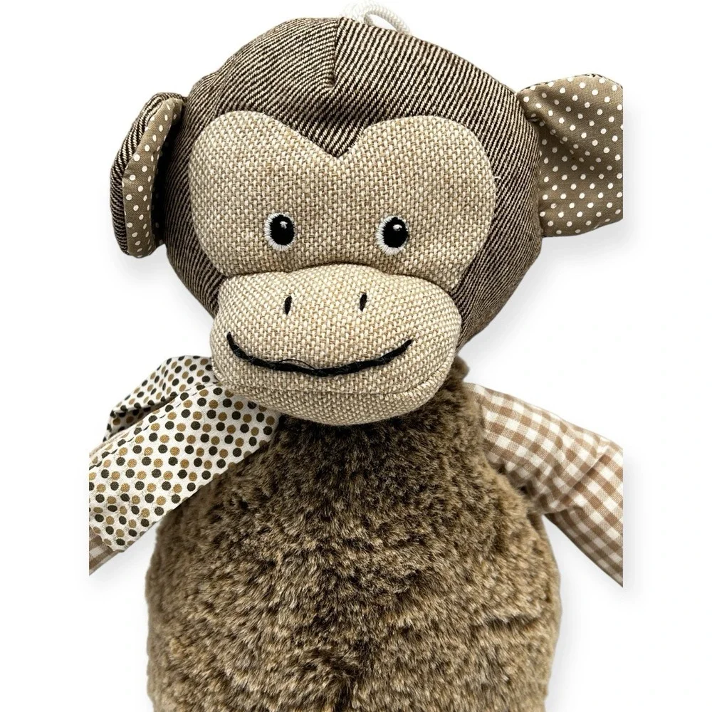 BabyBoo Australia Monkey Plush Strip Gingham Burlap Fuzz‎ Mixed Media